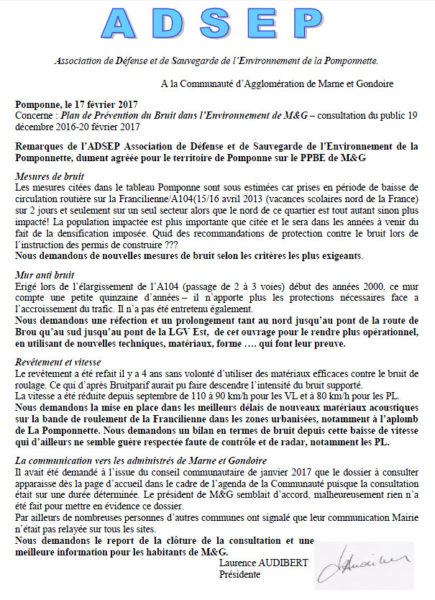 Remarques et des demandes au sujet du PPBE